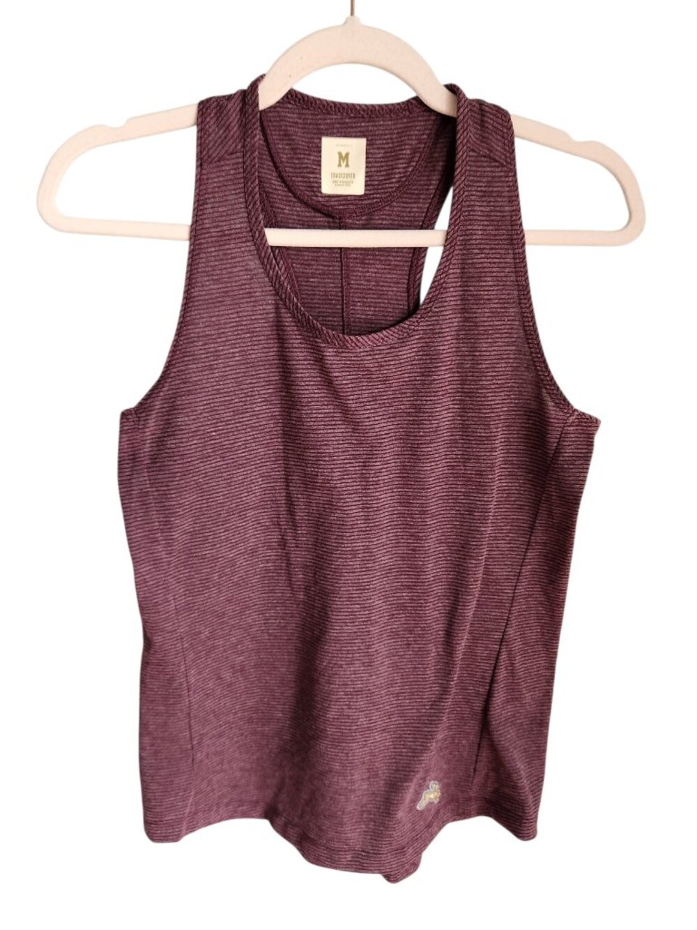 Tracksmith Shirt Women's Medium Maroon Striped Tank Top Running Gym Workout